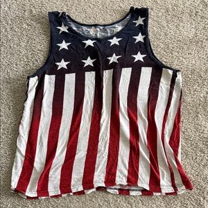 Patriotic Sleeveless Top - Red, White, and Blue